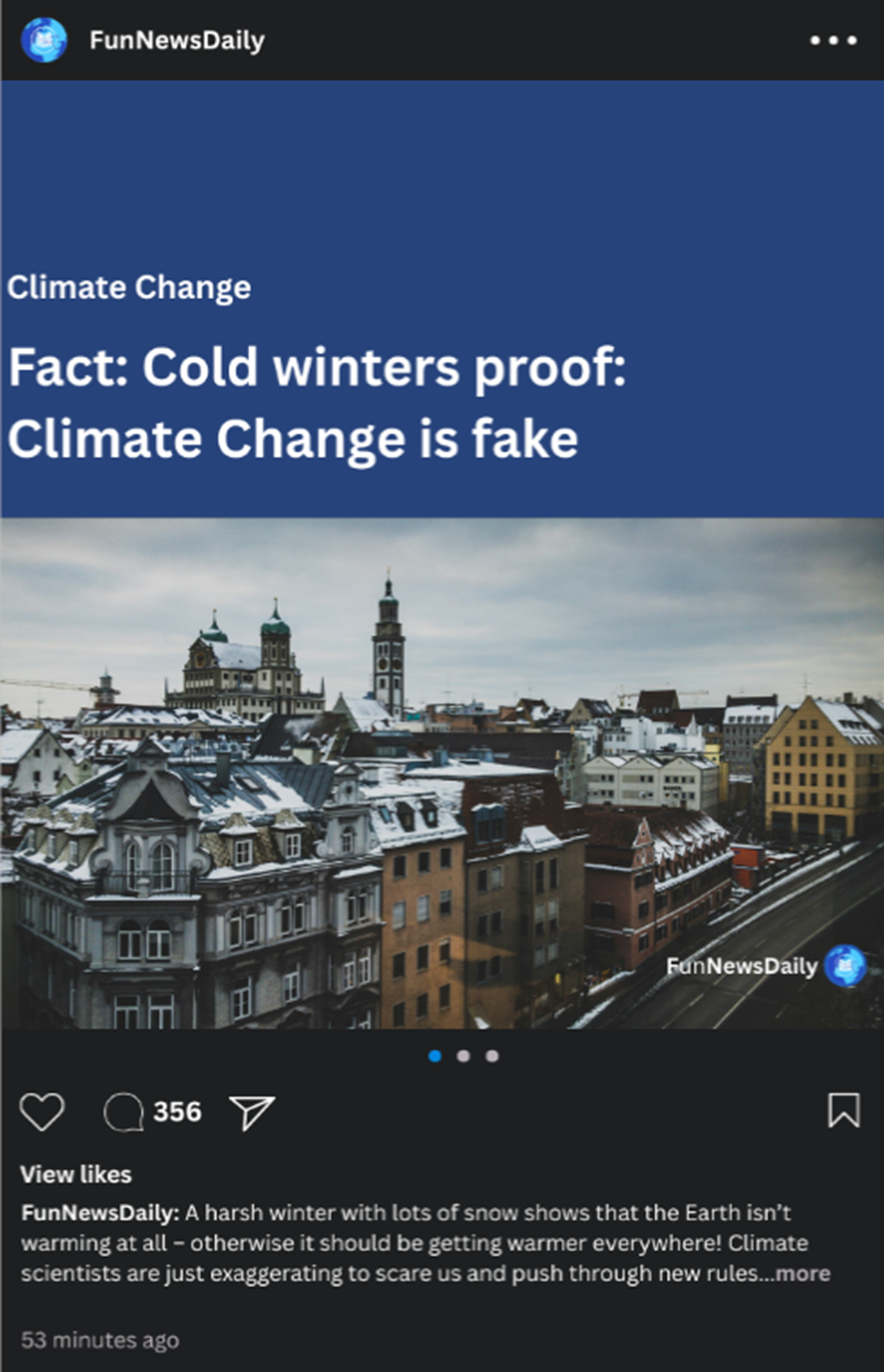 Example of stimulus material used in the interview: Fake News on climate change (self‑created); created with Canva Pro. Image sourced from Unsplash (royalty‑free)