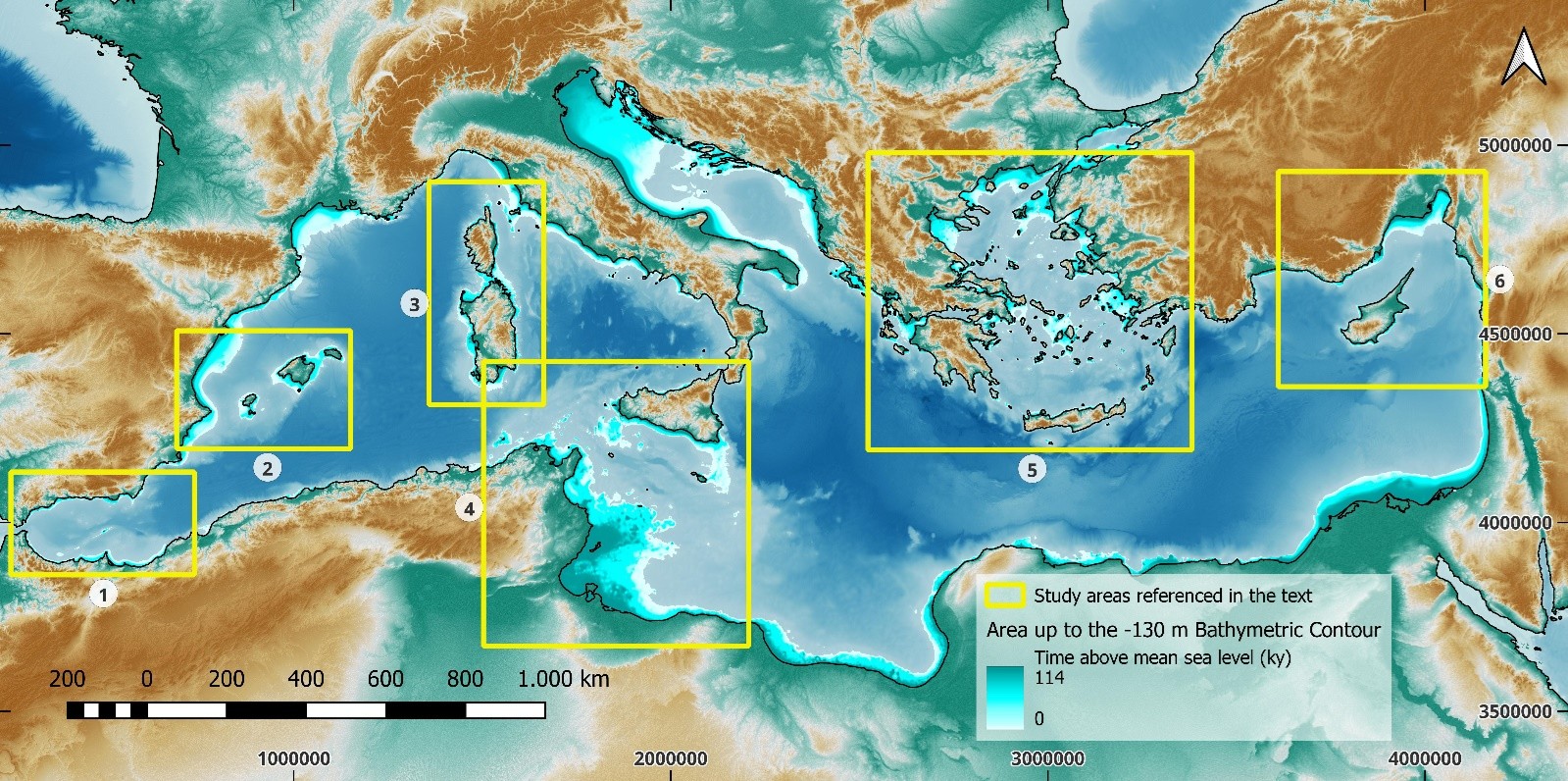 Álvarez-Francoso, J. I., Ojeda-Zújar, J., Díaz-Cuevas, P., Guisado-Pintado, E., Camarillo-Naranjo, J. M., Prieto-Campos, A., & Fraile-Jurado, P. (2020). A Specialized Geoviewer and Dashboard for Beach Erosion Rates Visualization and Exploration. Journal of Coastal Research, 95(SI), 1006-1010. https://doi.org/10.2112/SI95-196.1 Amante, C. J., & Eakins, B. W. (2016). Accuracy of interpolated bathymetry in digital elevation models. Journal of Coastal Research, (76), 123-133. https://doi.org/10.2112/SI76-011 Antonioli, F., Anzidei, M., Lambeck, K., Auriemma, R., Gaddi, D., Furlani, S., & Surace, L. (2007). Sea-level change during the Holocene in Sardinia and in the northeastern Adriatic (central Mediterranean Sea) from archaeological and geomorphological data. Quaternary Science Reviews, 26(19-21), 2463-2486. https://doi.org/10.1016/j.quascirev.2007.06.022 Antonioli, F., Calcagnile, L., Ferranti, L., Mastronuzzi, G., Monaco, C., Orrù, P., & Taviani, M. (2021). New evidence of mis 3 relative sea level changes from the messina strait, Calabria (Italy). Water, 13(19), 2647. https://doi.org/10.3390/w13192647 Bezinska, G. V., & Stoyanov, K. S. (2019). Modelling and hydro morphometric analysis of sub watershed: A case study of Mesta River, southwest-ern Bulgaria. European Journal of Geography, 10(2), 77–88. https://www.eurogeojournal.eu/index.php/egj/article/view/177 Björck, S., Lambeck, K., Möller, P., Waldmann, N., Bennike, O., Jiang, H. & Porter, C. T. (2021). Relative sea level changes and glacio-isostatic modelling in the Beagle Channel, Tierra del Fuego, Chile: Glacial and tectonic implications. Quaternary Science Reviews, 251, 106657. https://doi.org/10.1016/j.quascirev.2020.106657 Clement, A. C., & Peterson, L. C. (2008). Mechanisms of abrupt climate change of the last glacial period. Reviews of Geophysics, 46(4). https://doi.org/10.1029/2006RG000204 Cooper, J. A. G., Green, A. N., & Compton, J. S. (2018). Sea-level change in southern Africa since the Last Glacial Maximum. Quaternary Science Reviews, 201, 303-318. https://doi.org/10.1016/j.quascirev.2018.10.013 Deiana, G., Lecca, L., Melis, R. T., Soldati, M., Demurtas, V., & Orrù, P. E. (2021). Submarine geomorphology of the southwestern Sardinian conti-nental shelf (Mediterranean Sea): Insights into the LGM sea-level changes and related environments. Water, 13(2), 155. https://doi.org/10.3390/w13020155 Díaz-Cuevas, P., Prieto-Campos, A., Fraile-Jurado, P., Ojeda-Zújar, J., & Álvarez-Francoso, J. I. (2020). Shoreline" Proxies" Evaluation for Mid-term Erosion Rates Calculation in Mesotidal and Microtidal Beaches (Andalusia, Spain). Journal of Coastal Research, 95(SI), 1062-1066. https://doi.org/10.2112/SI95-207.1 Domzig, A., Yelles, K., Le Roy, C., Déverchère, J., Bouillin, J. P., Bracène, R. & Pauc, H. (2006). Searching for the Africa–Eurasia Miocene boundary offshore western Algeria (MARADJA'03 cruise). Comptes Rendus Geoscience, 338(1-2), 80-91. https://doi.org/10.1016/j.crte.2005.11.009 Dutton, A., Villa, A., & Chutcharavan, P. M. (2022). Compilation of Last Interglacial (Marine Isotope Stage 5e) sea-level indicators in the Bahamas, Turks and Caicos, and the east coast of Florida, USA. Earth System Science Data, 14(5), 2385-2399. https://doi.org/10.5194/essd-14-2385-2022 Enrichetti, F., Dominguez-Carrió, C., Toma, M., Bavestrello, G., Canese, S., & Bo, M. (2020). Assessment and distribution of seafloor litter on the deep Ligurian continental shelf and shelf break (NW Mediterranean Sea). Marine Pollution Bulletin, 151, 110872. https://doi.org/10.1016/j.marpolbul.2019.110872 Ergin, M., Kazan, B., & Ediger, V. (1996). Source and depositional controls on heavy metal distribution in marine sediments of the Gulf of Isken-derun, Eastern Mediterranean. Marine Geology, 133(3-4), 223-239. https://doi.org/10.1016/0025-3227(96)00011-4 Foutrakis, P. M., & Anastasakis, G. (2020). Quaternary continental shelf basins of Saronikos Gulf, Aegean Sea. Geo-Marine Letters, 40(5), 629-647. https://doi.org/10.1007/s00367-020-00653-9 Fraile-Jurado, P., Iglesias-Campos, A., Simon-Colina, A., & Hodgson, N. (2019). Methods for assessing current and future coastal vulnerability to sea level rise. A review for a case-study in Europe. European Journal of Geography, 10(3), 97-119. https://www.eurogeojournal.eu/index.php/egj/article/view/194 Fraile-Jurado, P, Mejías-García, J.C., Roldán-Muñoz, E., & Borja-Barrera, C. (2024) Reconstructing the Emerged Areas of the Mediterranean Dur-ing the Last Glaciation Using Bathymetric Data. Geografia Fisica e Dinamica Quaternaria, 46, 241-256. https://doi.org/10.4454/hrffie9 Fraile-Jurado, P., & Mejías-García, J. C. (2022). Método para el cálculo, análisis y representación espacial de la variable" tiempo sumergido bajo el nivel del mar durante la última glaciación" en la plataforma continental del Golfo de Cádiz (España y Portugal). Revista de Geografía Norte Grande, (81), 183-205. https://doi.org/10.4067/S0718-34022022000100183 Fraile-Jurado, P., & Ojeda-Zújar, J. (2013). The importance of the vertical accuracy of digital elevation models in gauging inundation by sea level rise along the Valdelagrana beach and marshes (Bay of Cádiz, SW Spain). Geo-Marine Letters, 33, 225-230. https://doi.org/10.1007/s00367-012-0317-8 Fraile-Jurado, P. (2018). Assessing future local sea level rise in the islands of the outermost regions of the European Union. European Journal of Geography, 9(2), 54-65. https://eurogeojournal.eu/index.php/egj/article/view/135 Frihy, O. E., Nasr, S. M., Ahmed, M. H., & El Raey, M. (1991). Temporal shoreline and bottom changes of the inner continental shelf off the Nile Delta, Egypt. Journal of Coastal Research, 465-475. http://www.jstor.org/stable/4297852 Gao, J. (2009). Bathymetric mapping by means of remote sensing: methods, accuracy and limitations. Progress in Physical Geography, 33(1), 103-116. https://doi.org/10.1177/0309133309105657 Hojati, M., & Mokarram, M. (2016). Determination of a topographic wetness index using high resolution digital elevation models. European Journal of Geography, 7(4), 41–52. https://www.eurogeojournal.eu/index.php/egj/article/view/382 Ishiwa, T., Yokoyama, Y., Miyairi, Y., Obrochta, S., Sasaki, T., Kitamura, A., & Matsuzaki, H. (2016). Reappraisal of sea-level lowstand during the Last Glacial Maximum observed in the Bonaparte Gulf sediments, northwestern Australia. Quaternary International, 397, 373-379. https://doi.org/10.1186/s40562-016-0065-0 Khan, N. S., Horton, B. P., Engelhart, S., Rovere, A., Vacchi, M., Ashe, E. L., & Shennan, I. (2019). Inception of a global atlas of sea levels since the Last Glacial Maximum. Quaternary Science Reviews, 220, 359-371. https://doi.org/10.1016/j.quascirev.2019.07.016 Kholeif, S. E. H., & Ibrahim, M. I. (2010). Palynofacies analysis of inner continental shelf and middle slope sediments offshore Egypt, south-eastern Mediterranean. Geobios, 43(3), 333-347. https://doi.org/10.1016/J.GEOBIOS.2009.10.006 Lafosse, M., Gorini, C., Le Roy, P., Alonso, B., d’Acremont, E., Ercilla, G., & Ammar, A. (2018). Late Pleistocene-Holocene history of a tectonically active segment of the continental margin (Nekor basin, Western Mediterranean, Morocco). Marine and Petroleum Geology, 97, 370-389. https://doi.org/10.1016/j.marpetgeo.2018.07.022 Lambeck, K., Antonioli, F., Purcell, A., & Silenzi, S. (2004). Sea-level change along the Italian coast for the past 10,000 yr. Quaternary Science Re-views, 23(14-15), 1567-1598. https://doi.org/10.1016/j.quascirev.2004.02.009 Leanza, U. (1993). The delimitation of the continental shelf of the Mediterranean Sea. The International Journal of Marine and Coastal Law, 8(3), 373-395. https://doi.org/10.1163/157180893X00125 Lobo, F. J., Fernández-Salas, L. M., Moreno, I., Sanz, J. L., & Maldonado, A. (2006). The sea-floor morphology of a Mediterranean shelf fed by small rivers, northern Alboran Sea margin. Continental Shelf Research, 26(20), 2607-2628. https://doi.org/10.1016/j.csr.2006.08.006 Mann, T., Bender, M., Lorscheid, T., Stocchi, P., Vacchi, M., Switzer, A. D., & Rovere, A. (2019). Holocene sea levels in southeast Asia, Maldives, India and Sri Lanka: the SEAMIS database. Quaternary Science Reviews, 219, 112-125. https://doi.org/10.1016/j.quascirev.2019.07.007 Martinez, A., Kluiving, S., Muñoz‐Rojas, J., Borja Barrera, C., Fraile Jurado, P. (2022). From hunter-gatherer subsistence strategies to the Agricul-tural Revolution: Disentangling Energy Regimes as a complement to cultural phases in Northern Spain. The Holocene, 32(8), 884-896. https://doi.org/10.1177/09596836221095990 Martinez, A., Kluiving, S., Muñoz‐Rojas, J., Borja Barrera, C., Fraile Jurado, P., Roldán Muñoz, M. E., & Mejías‐García, J. C. (2023). Energy regimes help tackle limitations with the prehistoric cultural‐phases approach to learn about sustainable transitions: Archaeological evidence from northern Spain. Journal of Quaternary Science, 38(6), 921-937 https://doi.org/10.1002/jqs.3522 McGinley, G. P. (1985). Intervention in the International Court: The Libya/Malta Continental Shelf Case. International & Comparative Law Quar-terly, 34(4), 671-694. https://doi.org/10.1093/iclqaj/34.4.671 Ojeda-Zújar, J., Fraile-Jurado, P., & Álvarez-Francoso, J. (2021). Sea level rise inundation risk assessment in residential cadastral parcels along the Mediterranean Andalusian coast. Cuadernos de Investigación Geográfica, 47(1), 243-263. https://doi.org/10.18172/cig.4744 Riechers, K., Gottwald, G., & Boers, N. (2024). Glacial abrupt climate change as a multiscale phenomenon resulting from monostable excitable dynamics. Journal of Climate, 37(8), 2741-2763. https://doi.org/10.1175/JCLI-D-23-0308.1 Roach, J. A., & Smith, R. W. (1994). Identification of Excessive Maritime Claims. International Law Studies, 66(1), 16. https://digital-commons.usnwc.edu/ils/vol66/iss1/16/ Roy, S., Pandit, S., Papia, M., Rahman, M. M., Ocampo, J. C. O. R., Razi, M. A., Fraile-Jurado, P., Ahmed, N., Hoque, M.A., Hasan, M., Yeasmin, J. & Hossain, M. S. (2021). Coastal erosion risk assessment in the dynamic estuary: The Meghna estuary case of Bangladesh coast. International Journal of Disaster Risk Reduction, 61, 102364. https://doi.org/10.1016/j.ijdrr.2021.102364 Roy, K., & Peltier, W. R. (2018). Relative sea level in the Western Mediterranean basin: a regional test of the ICE-7G_NA (VM7) model and a con-straint on late Holocene Antarctic deglaciation. Quaternary Science Reviews, 183, 76-87. https://10.1016/j.quascirev.2017.12.021 Sánchez-Carnero, N., Aceña, S., Rodríguez-Pérez, D., Couñago, E., Fraile, P., & Freire, J. (2012). Fast and low-cost method for VBES bathymetry generation in coastal areas. Estuarine, Coastal and Shelf Science, 114, 175-182. https://doi.org/10.1016/j.ecss.2012.08.018 Siermann, J., Harvey, C., Morgan, G., & Heege, T. (2014). Satellite derived bathymetry and digital elevation models (DEM). In IPTC 2014: Interna-tional Petroleum Technology Conference (pp. cp-395). European Association of Geoscientists & Engineers. https://doi.org/10.3997/2214-4609-pdb.395.IPTC-17346-MS Vacchi, M., Marriner, N., Morhange, C., Spada, G., Fontana, A., & Rovere, A. (2016). Multiproxy assessment of Holocene relative sea-level chang-es in the western Mediterranean: Sea-level variability and improvements in the definition of the isostatic signal. Earth-Science Reviews, 155, 172-197. https://doi.org/10.1016/j.earscirev.2016.02.002 Younes, A., Ahmad, A., Hanjagi, A. D., & Nair, A. M. (2023). Understanding dynamics of land use & land cover change using GIS & change detec-tion techniques in Tartous, Syria. European Journal of Geography, 14(3), 20–41. https://doi.org/10.48088/ejg.a.you.14.3.020.041